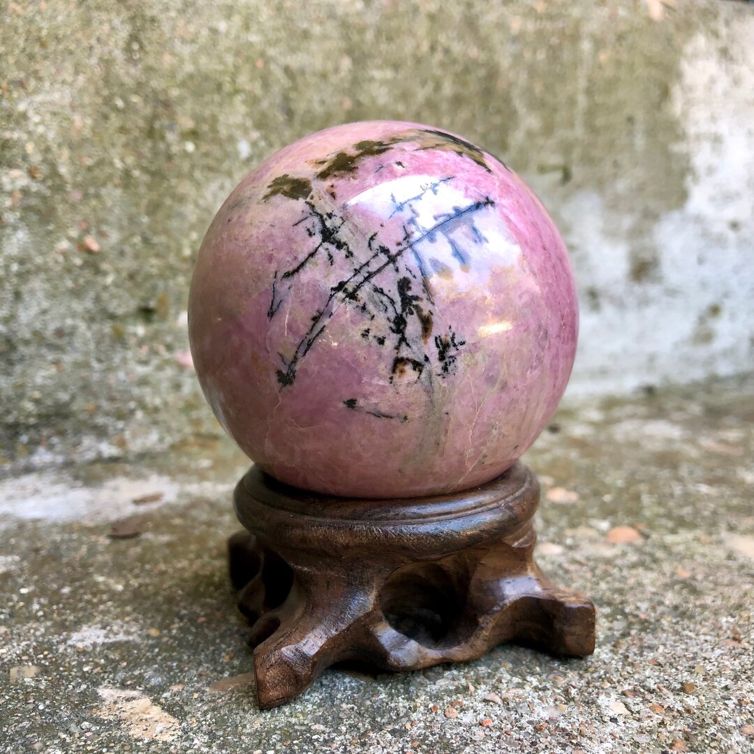 Rhodonite Sphere 60mm | Pink Sphere | Crystal Sphere | Pink Crystals ...