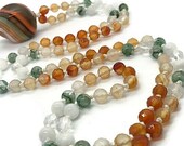 Murano Glass Mala Bead Necklace | Italian Glass and Gemstone Prayer Beads Necklace | Prayer Beads | Japa | Yoga Jewelry | Meditation |
