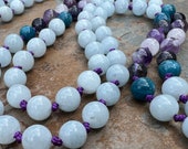 Aquamarine Mala Necklace | Apatite Mala Necklace | Amethyst Mala Necklace | Iolite Mala Necklace | Prayer Beads | Yoga Necklace | Yoga Mala