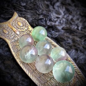Mini Fluorite Sphere | Small Rainbow Fluorite Crystal Ball | Green Crystals | Third Eye Chakra Crystals |