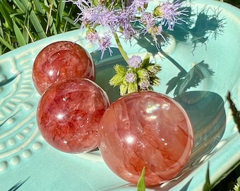 Mini Fire Quartz Sphere: Red Hematoid Crystal Ball (23-25mm)