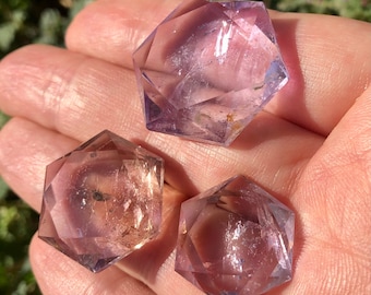 One Ametrine Star of David Carving | Amethyst and Citrine Crystal Hexagon | Crystal for Crown and Solar Plexus Chakra | Sacred Geometry