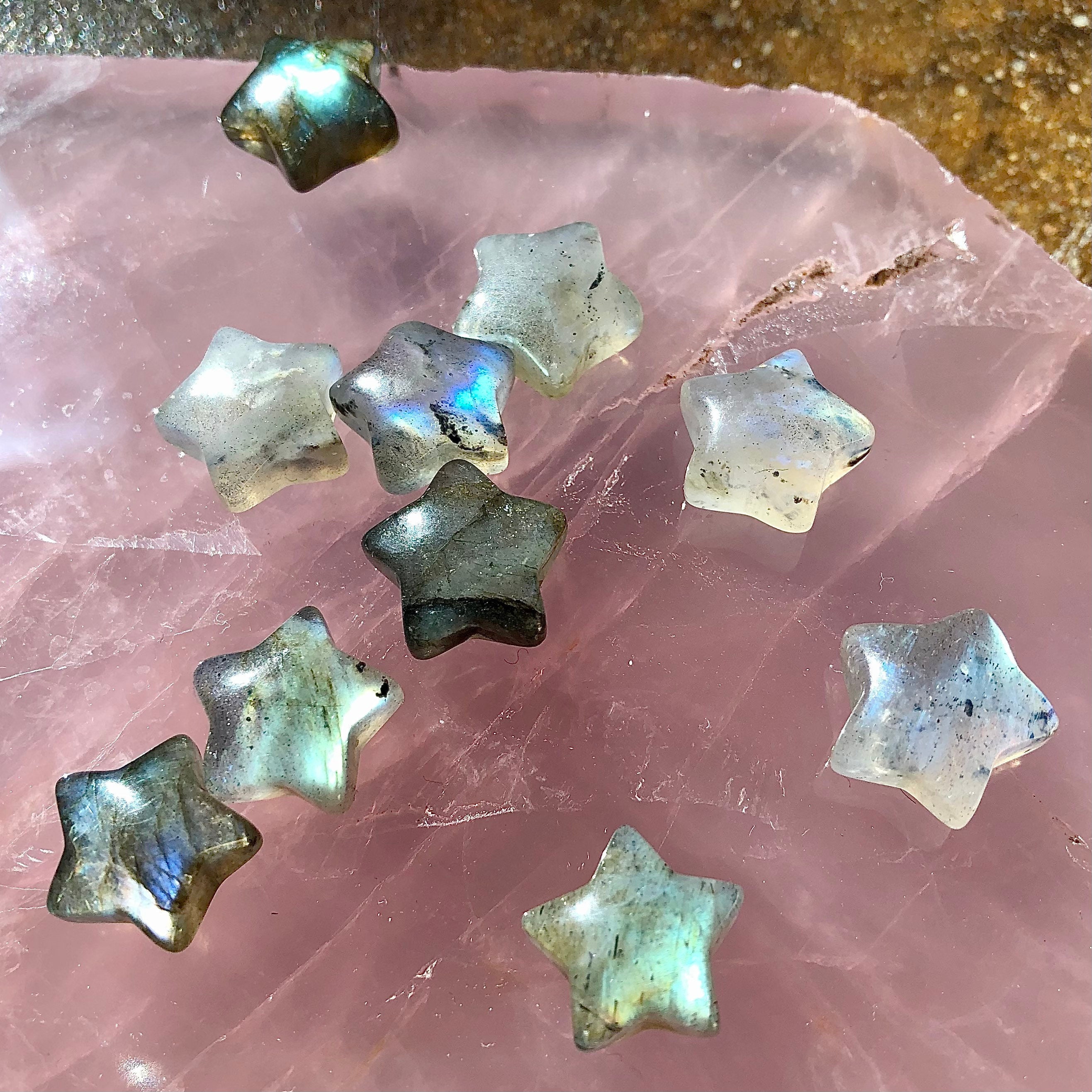 ラブラドライトの星型彫刻（13mm）：ポケットクリスタル - Etsy 日本