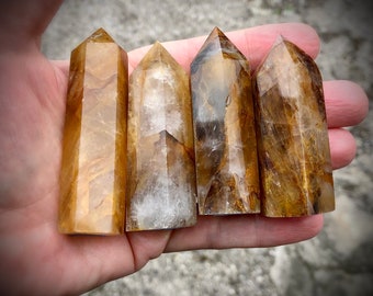 Golden Healer Quartz Tower for Altar and Gridding | Crystal Towers | Choose Your Own Golden Healer Tower | Witchy Altar | Sacred Altar