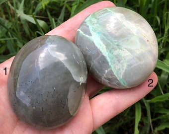 Choose Your Own Green Moonstone Palm Stones | Garnierite Palm Stone | Pocket Stone | Moonstone Crystal