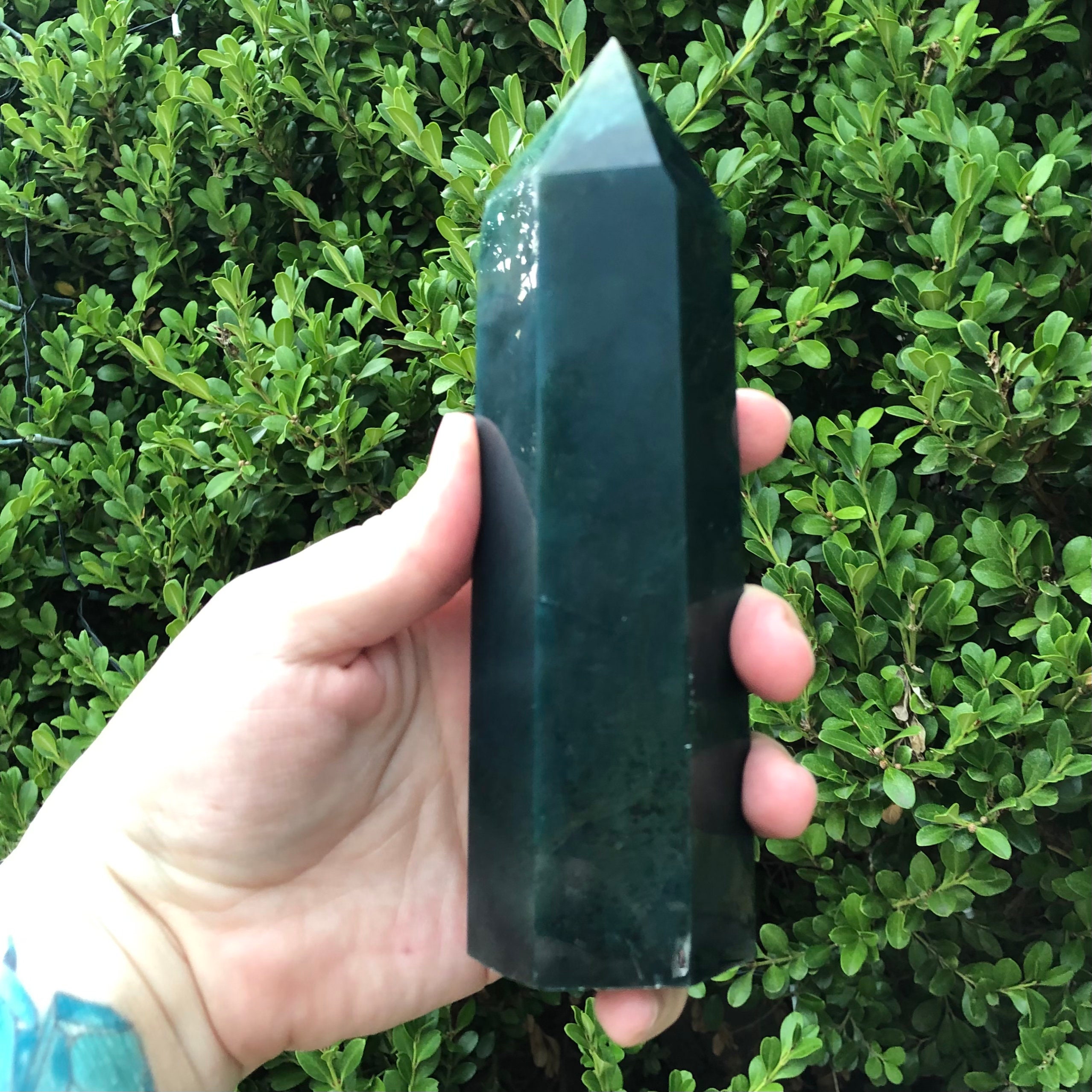 Large Green Moss Agate Tower Green Crystals For Heart Chakra | Etsy