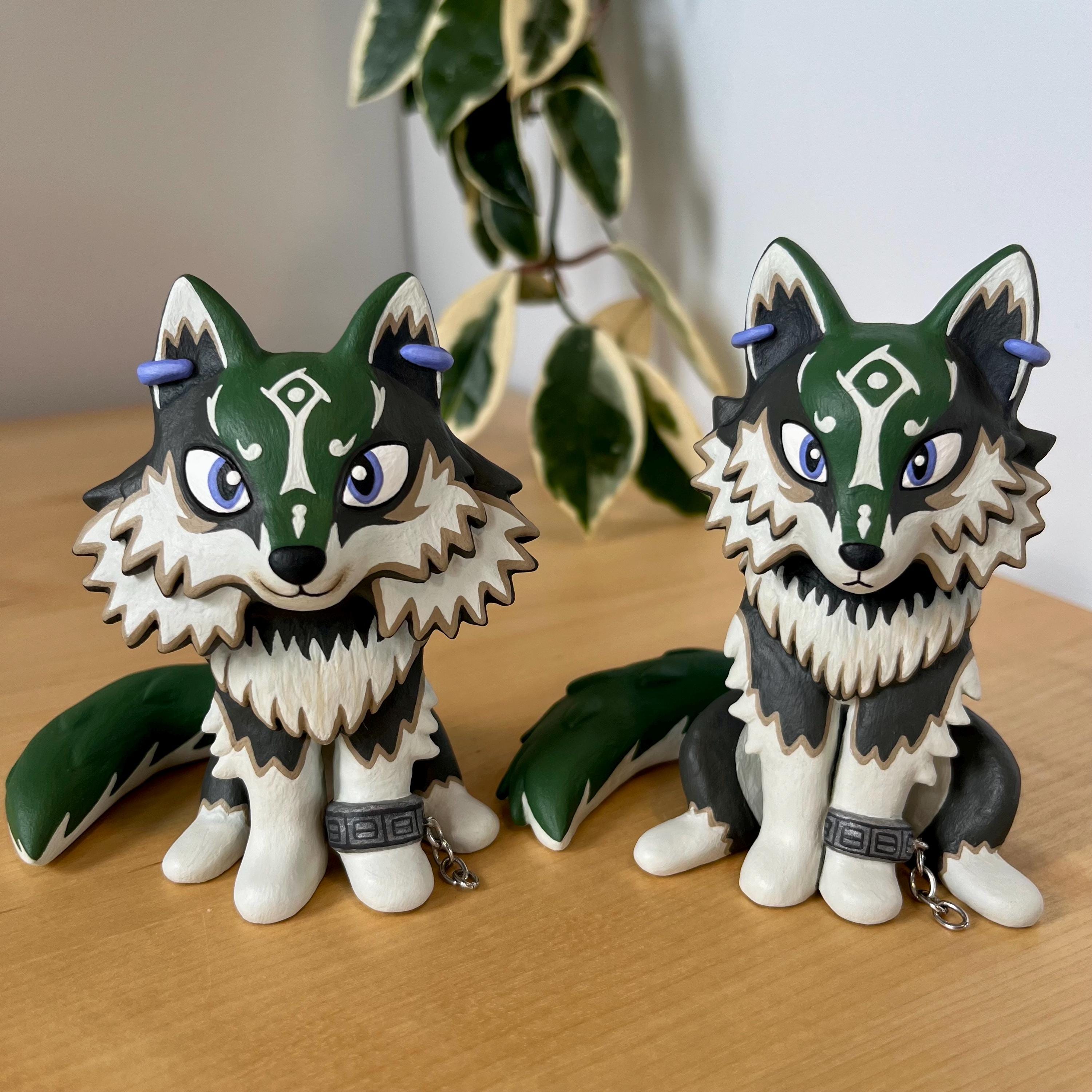 Wolf Link Clay Figure - Handmade Zelda Twilight Princess Inspired