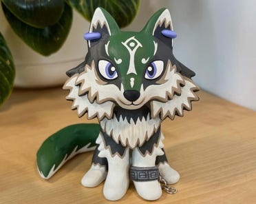Wolf Link Clay Figure - Handmade Zelda Twilight Princess Inspired