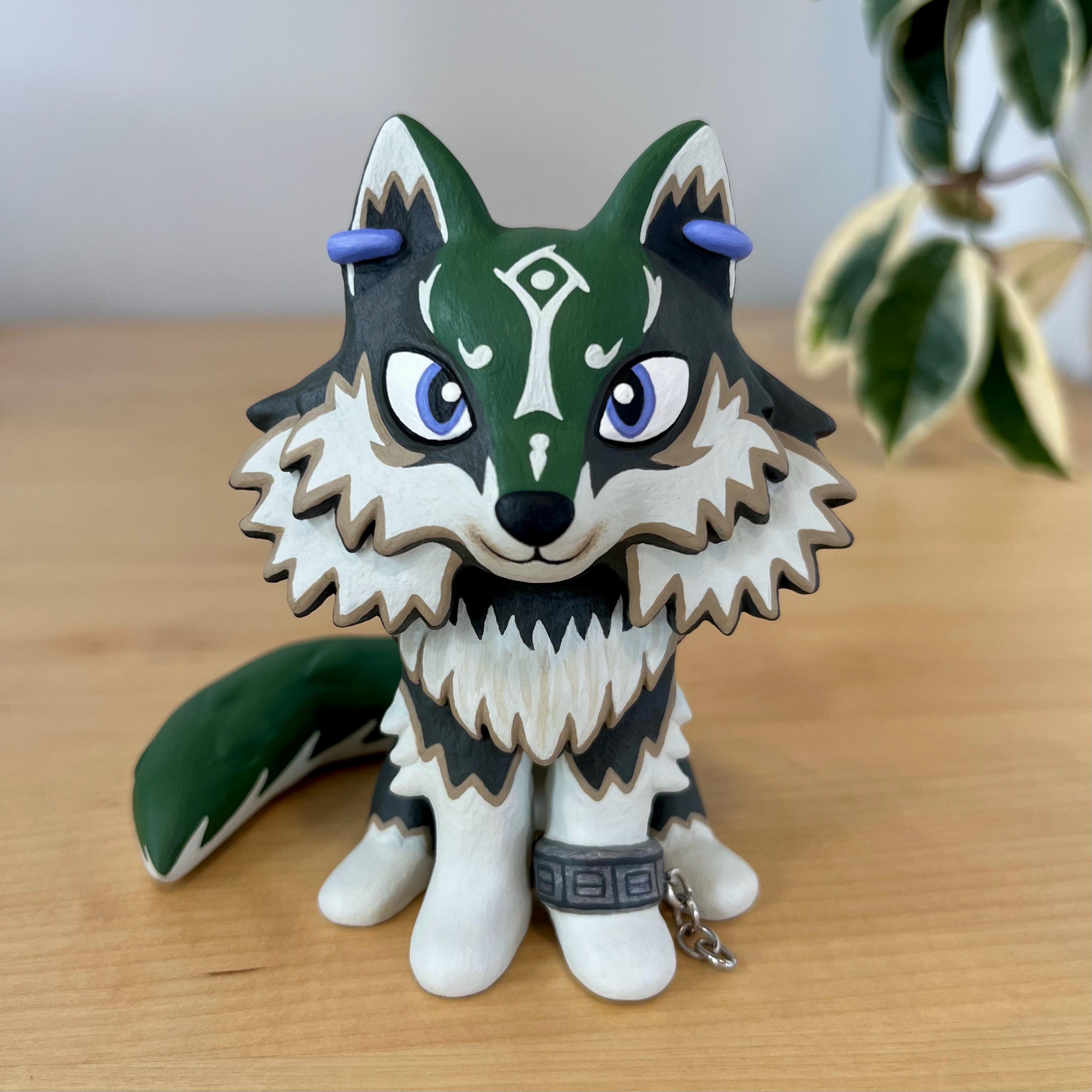 Wolf Link Clay Figure - Handmade Zelda Twilight Princess Inspired