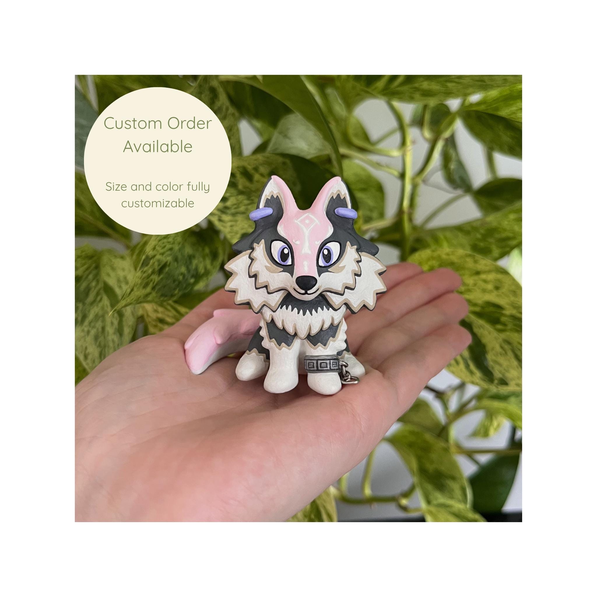 Wolf Link Clay Figure - Handmade Zelda Twilight Princess Inspired
