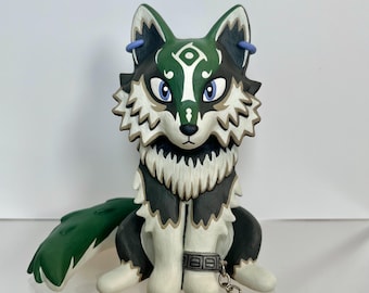 Wolf Link Clay Figure - Handmade Zelda Twilight Princess Inspired