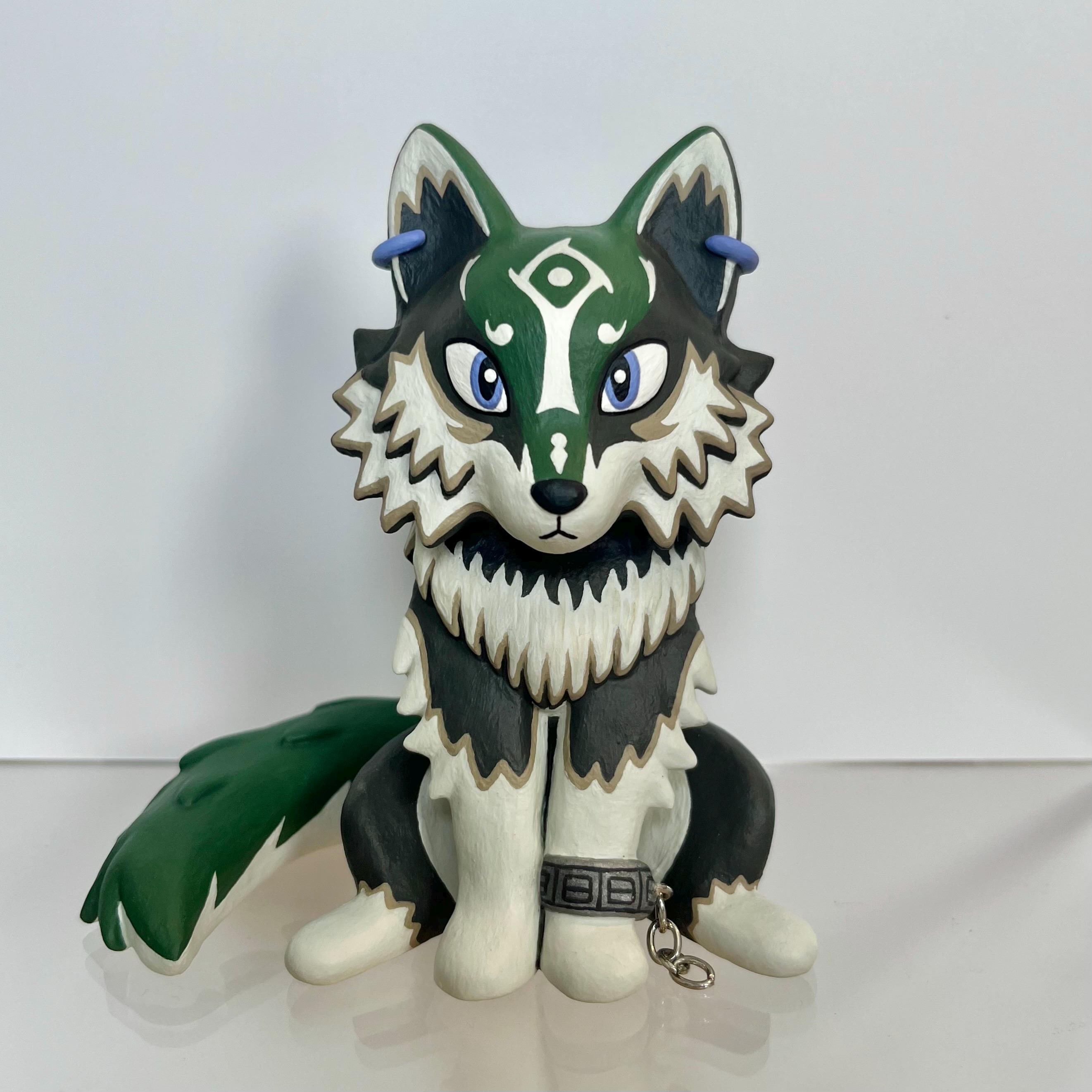 Wolf Link Clay Figure - Handmade Zelda Twilight Princess Inspired
