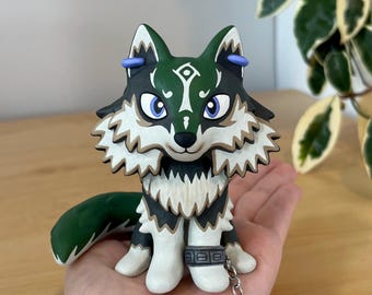 Wolf Link Clay Figure - Handmade Zelda Twilight Princess Inspired