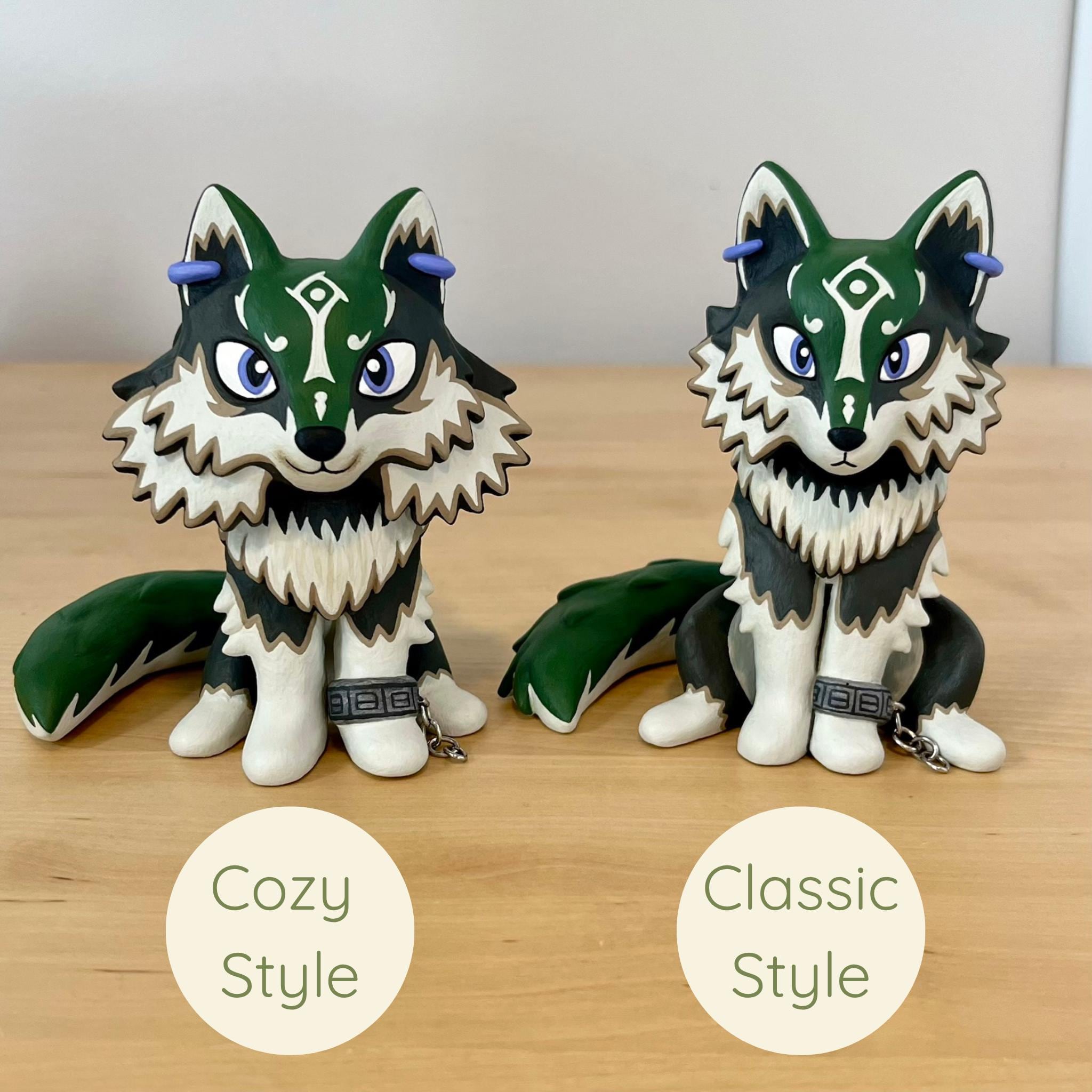 Wolf Link Clay Figure - Handmade Zelda Twilight Princess Inspired