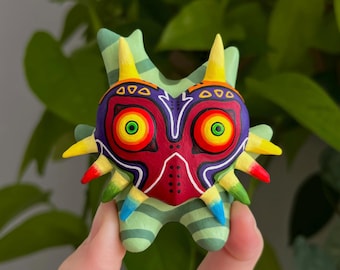 Korok Majora's Mask Clay Figure - Handmade Zelda Inspired Desk