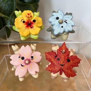 Korok Seasonal Clay Figure - Handmade Zelda Inspired Forest Spirit of the Seasons Desk Decor