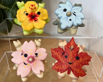 Korok Seasonal Clay Figure - Handmade Zelda Inspired Forest Spirit of the Seasons Desk Decor