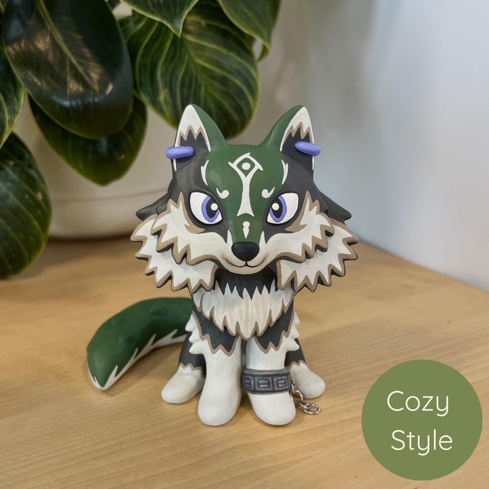 Wolf Link Clay Figure - Handmade Zelda Twilight Princess Inspired