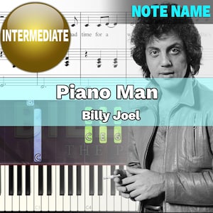 Piano Man - Billy Joel Piano (Piano Sheet Music) PDF With Note Name | Sheet Piano | VSheet