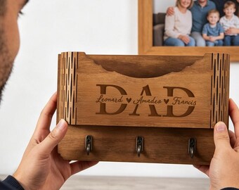 Personalized Wooden Hat Holder,Engraved Wooden Hat Organizer For Dad,Father‘s Day Gift for Husband BF,Baseball Hat Holder,Cap Organizer
