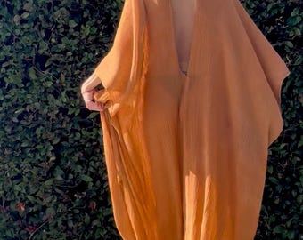 Cotton Gauze Kaftan Dress, Beach Cover Up, Resort Wear, Summer Vacation Dress, Boho Caftan