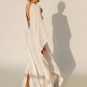 Handmade Cotton Gauze Kaftan Dress, Caftan Cover Up, Boho Resort Wear, Summer Vacation Dress image 1