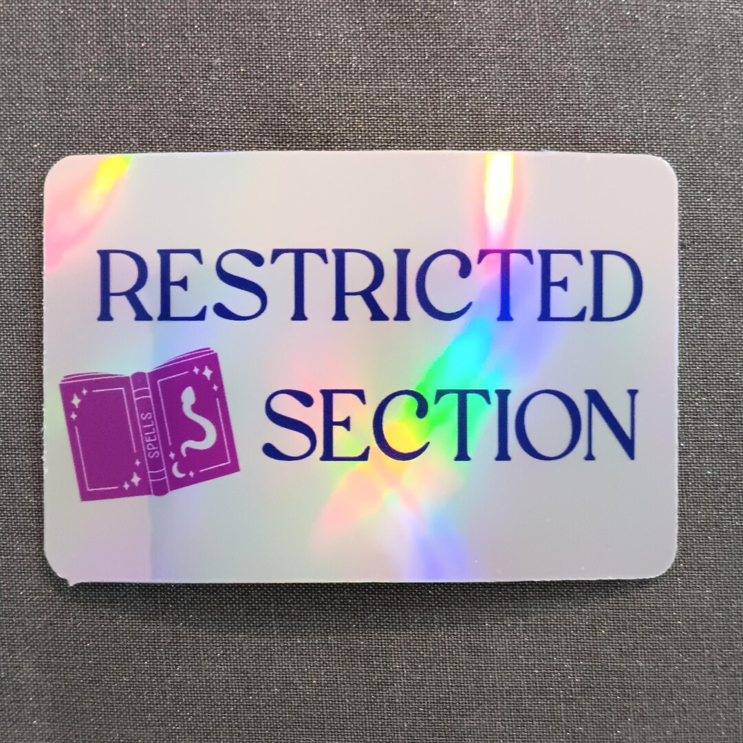 Restricted R Sticker Restricted Section Library Vinyl Holographic Sticker - Etsy