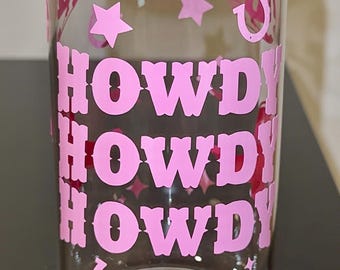 Howdy Western Glass Cup 16oz