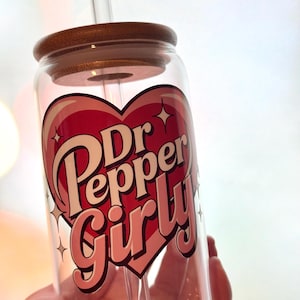 Dr Pepper Girly Glass Cup 16oz