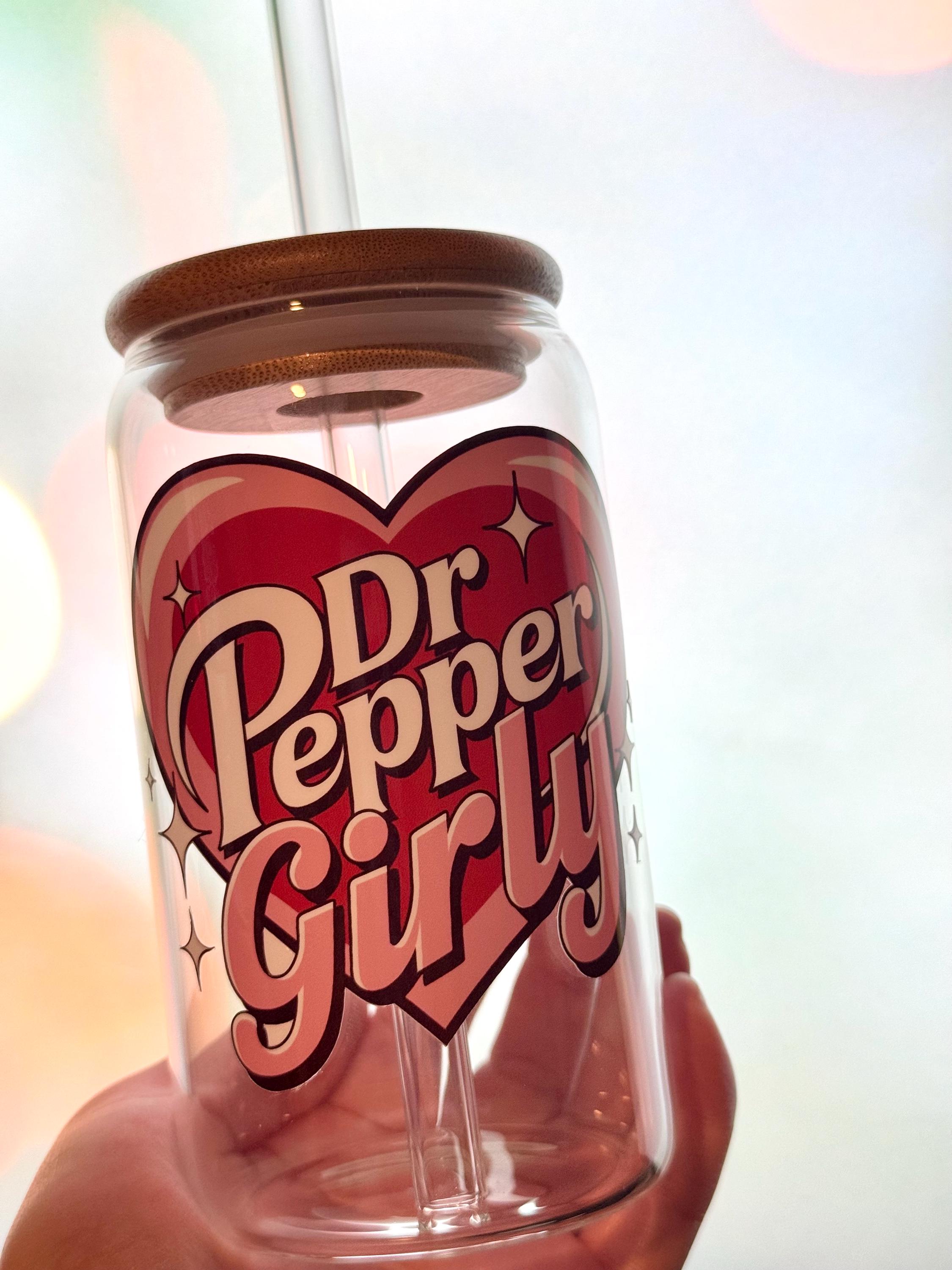 Dr Pepper Girly Glass Cup 16oz