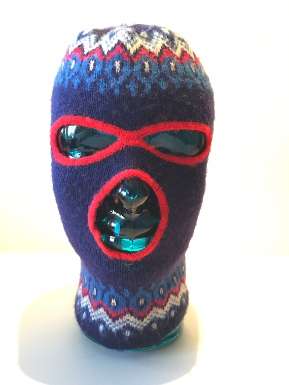 Vintage Wool Balaclava with winter theme design