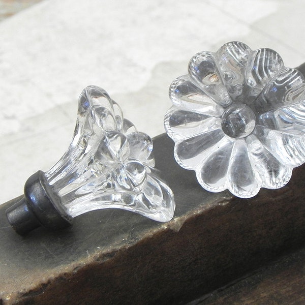 2 glass drawer knobs handles hardware