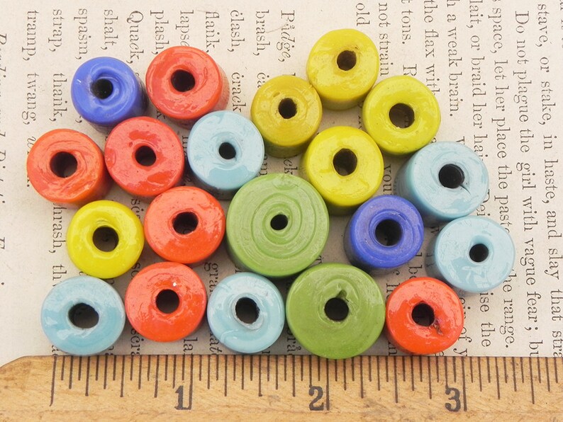 Lot of 20 Mixed Colors Glass Beads Chunky Boho Jewelry Assemblage Altered Art Craft Supply
