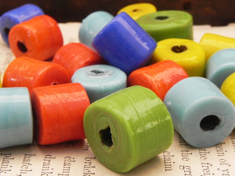 Lot of 20 Mixed Colors Glass Beads Chunky Boho Jewelry Assemblage Altered Art Craft Supply