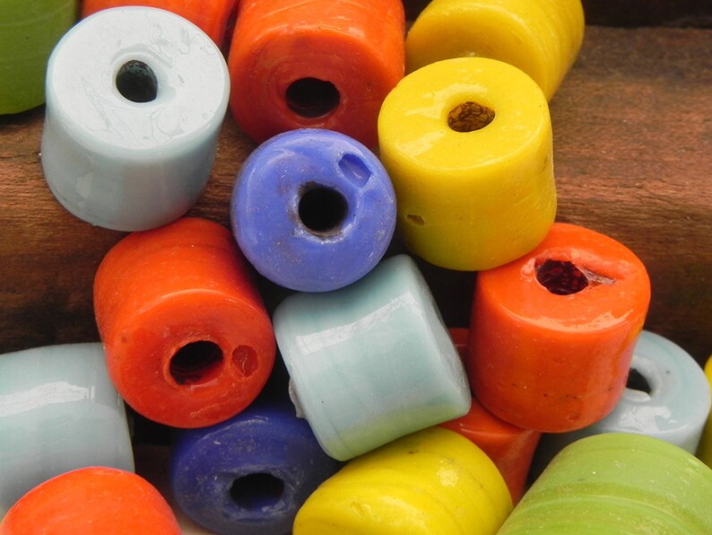 Lot of 20 Mixed Colors Glass Beads Chunky Boho Jewelry Assemblage Altered Art Craft Supply
