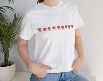 Herz Emoji Grafik T-Shirt, Valentinstag Geschenk, Paare T-Shirt
