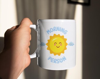 Morgenmensch Kaffeetasse, Sonne & Wolken Design