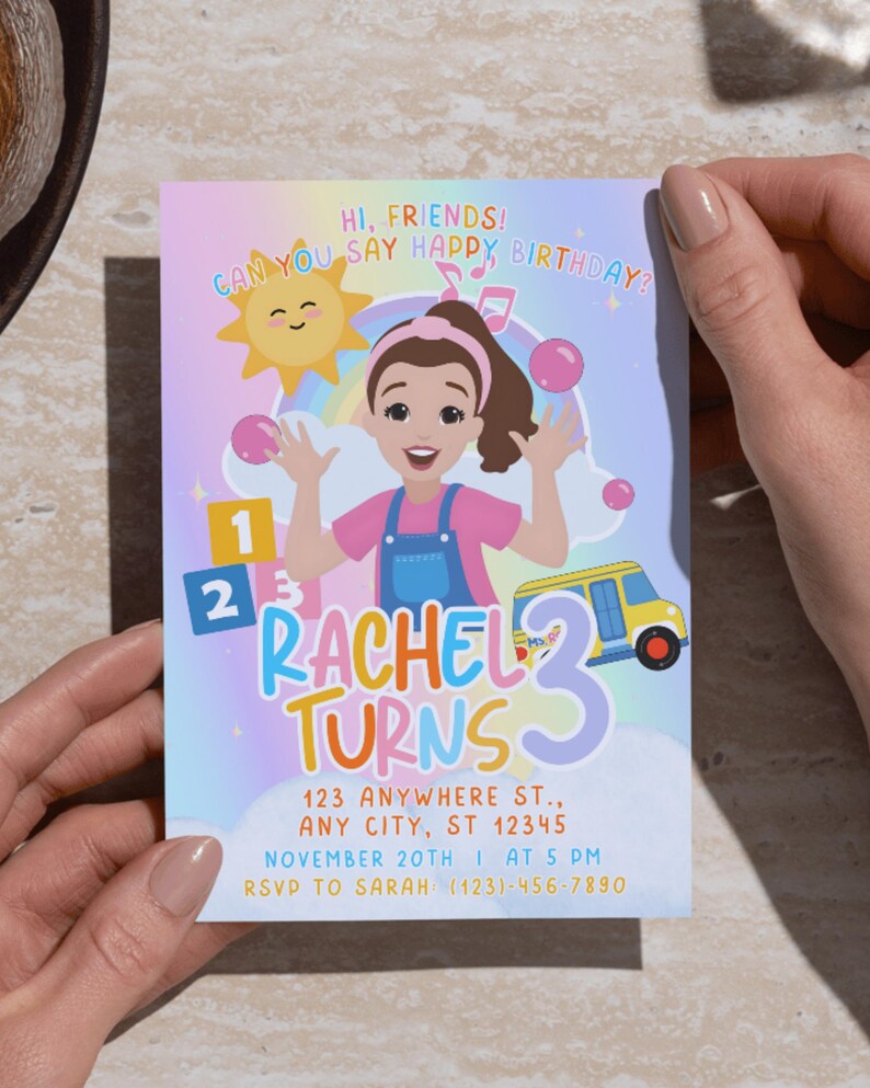 Editable Ms. Rachel Invitation | Kids Birthday Invitation | Digital ...