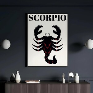 Scorpio Gifts, Scorpio Zodiac Art Print, Scorpio Definition Poster, Zodiac Printable Wall Art, Astrology gifts, Digital Download