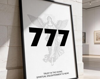 777 Angel Number Wall Art | Minimalist Spiritual Printable | Manifestation Decor (Digital Download)