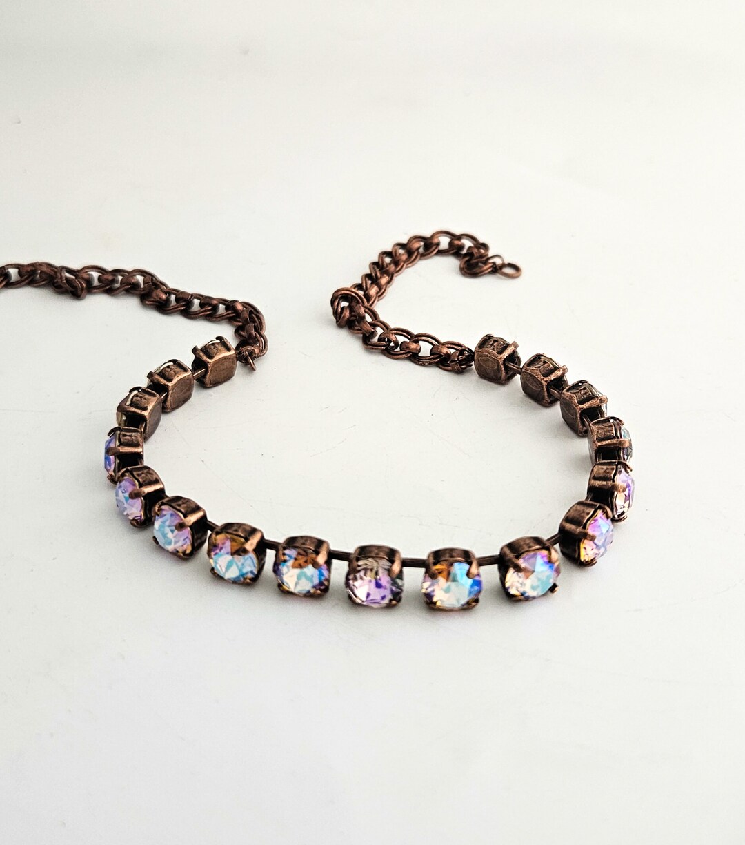 Swarovski Crystal and Copper Choker Necklace Etsy