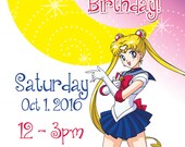 Items similar to Sailor Moon, Birthday Party Invitation, Customized ...