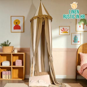 Circus Hanging Canopy, Linen Canopy, Bed Canopy, Kids Canopies, Crib Netting, Reading Nook Decor, Mosquito Net Bed Nursery, Canopy For Kid