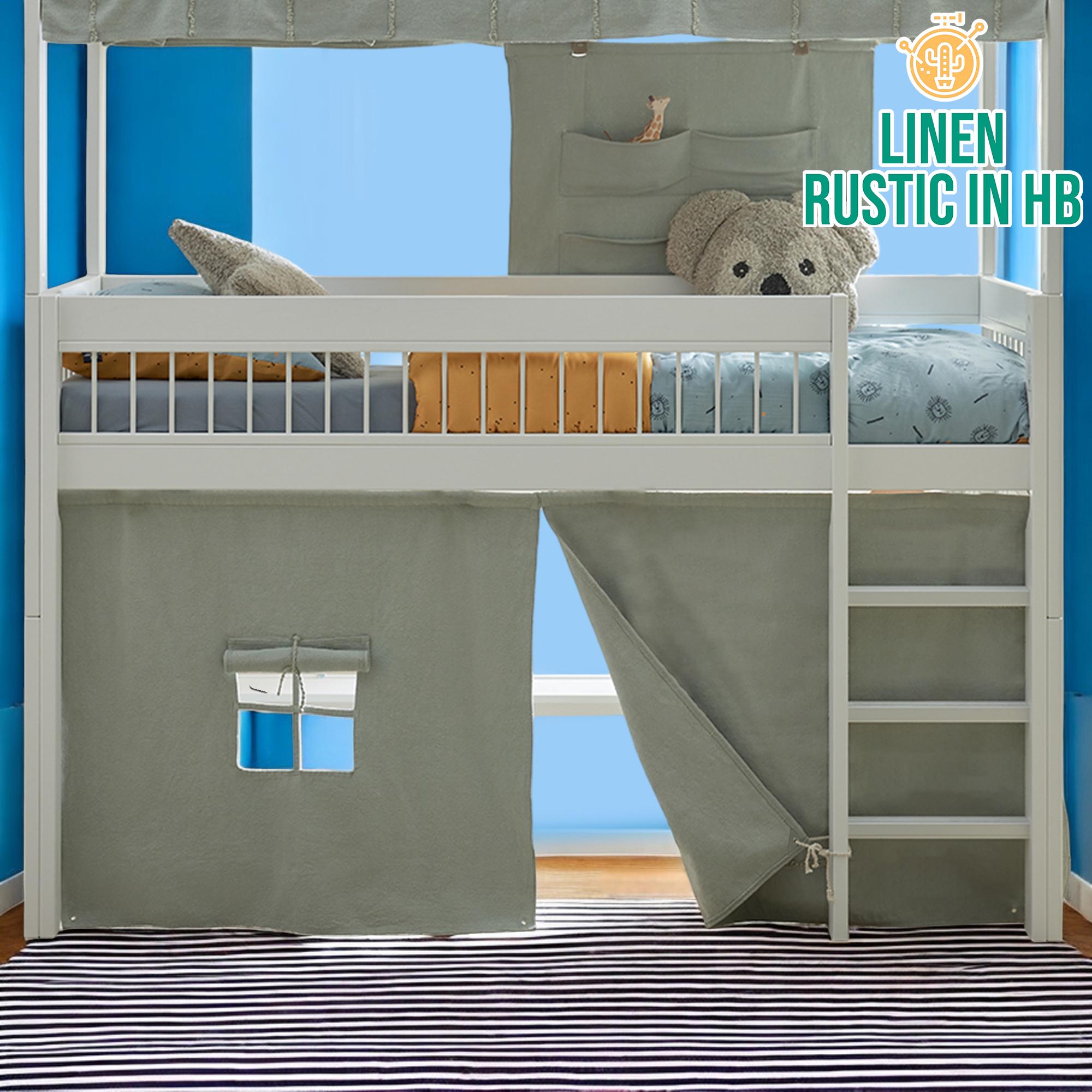 Linen Curtains For Ikea Kura Bed, Ikea Kura Curtain, Ikea Kura Hack, Bed Canopy, Kura Bed Tent, Canopy Bed Curtains, Play Tent,Kid Playhouse