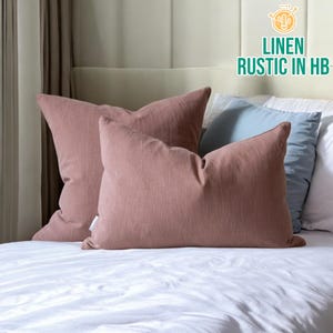 Natural Linen Pillowcase, Soft Standard Queen King Euro Pillow Cover, Cover Cushion, Body Pillow Cover, Bedding Pillowcase, Lumbar Pillow