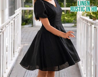 green emerald velvet dress Champagne Linen Floral Print Flare Mini Dress