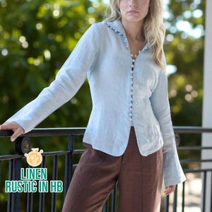 Linen Shirt For Women, Long Sleeve Blouse, Button Front Top, Shirt Collar Top, Loose Shirt Summer, Women Top, Women Tee, Retro Vintage Top