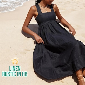 Long Sleeveless Dress, Linen Midi Dress, Plus Size Dress, Summer Beach Dress, Black Dress, Straps Dress, Bridesmaid Dress, Oversized Dress
