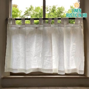 Linen Cafe Curtain, Cafe Drapery, Tabtop Kitchen Curtains, French Country Curtains, Modern Curtain, Farmhouse Valance Curtain, Short Curtain