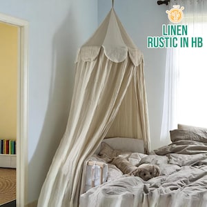 Linen Circus Canopy, Hanging Crib Canopy, Cozy Nursery Baldachin, Woodland Nursery Decor, Baby Crib Canopy, Kids Room Tent, Playroom Decor